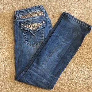 Champagne Sequin Miss Me Jeans